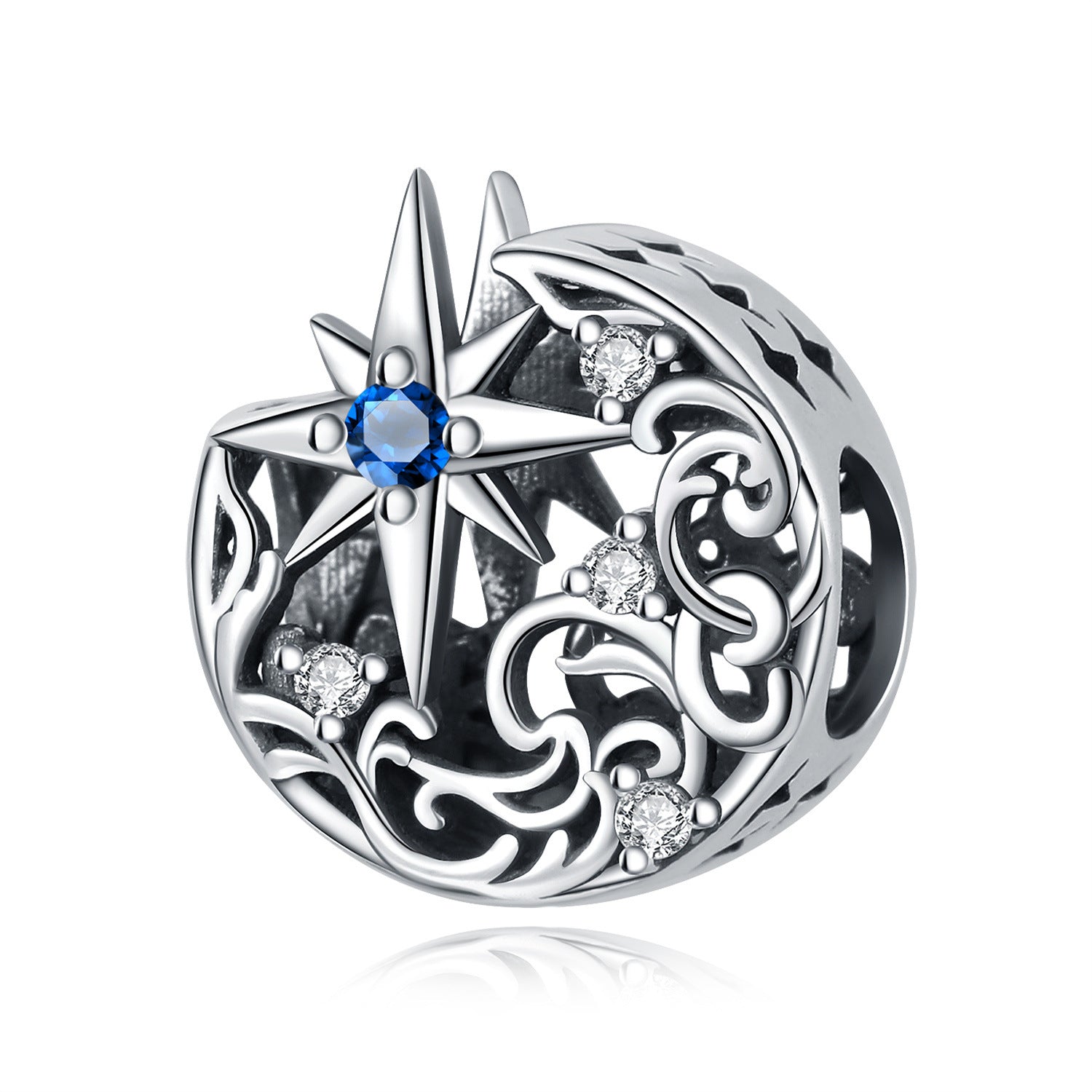 Wholesale Diverse Stars Moon Sun Pure Silver Charms