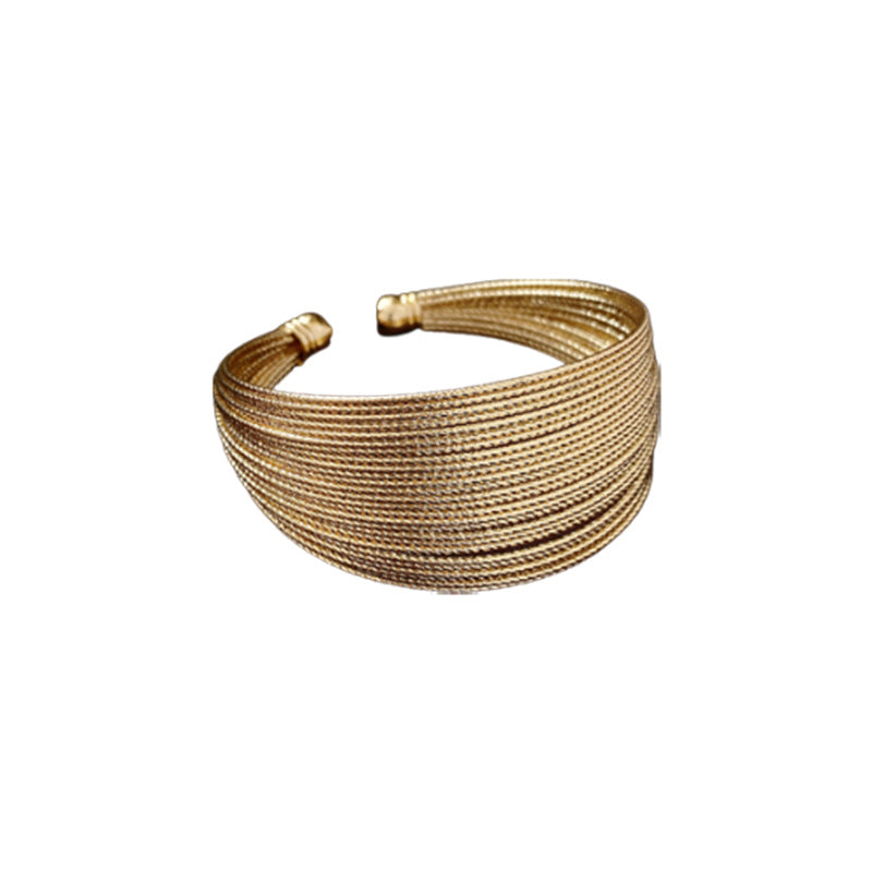 Wholesale Real Gold Electroplated Multi-layer Open Bracelet