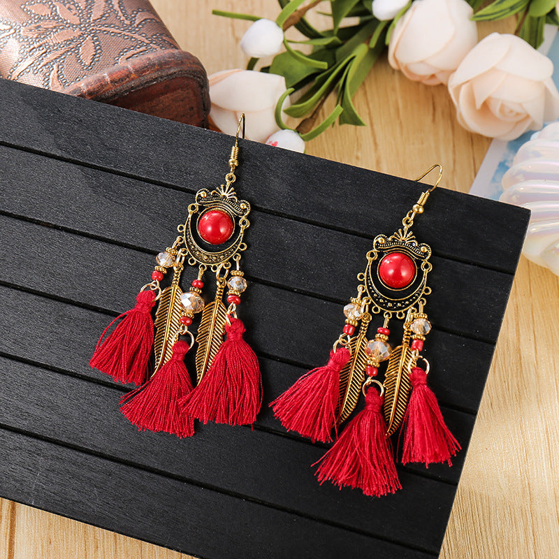 Wholesale Vintage Long Tassel Bohemian Earrings