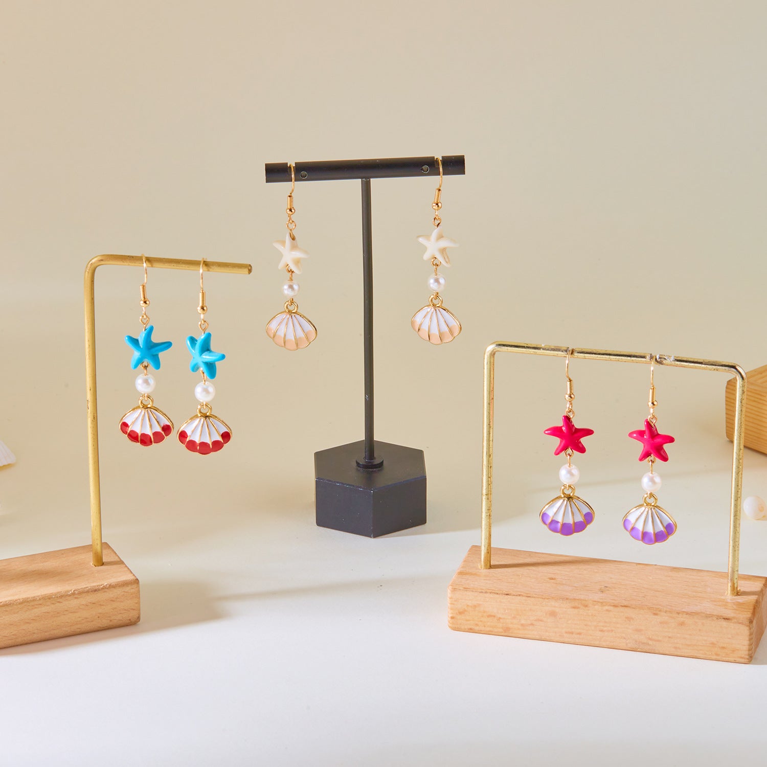 Wholesale Shell and starfish earrings series creative design personality earrings