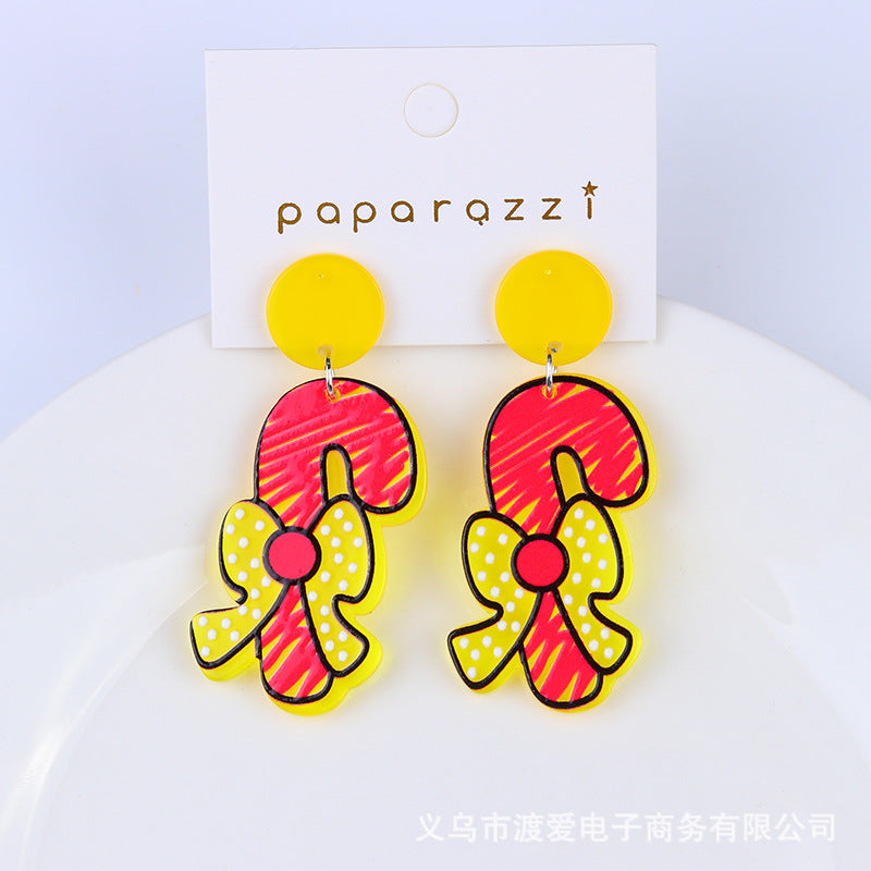 Wholesale Christmas Santa Claus Snowman House Acrylic Earrings