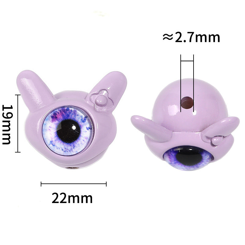 Wholesale 50pcs Dopamine One-eyed Little Monster Cat Eye Beads Devil's Eye Acrylic Diy Beads