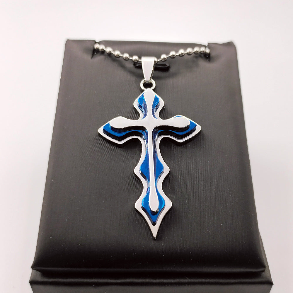 Wholesale Three Layer Cross Men's Necklace