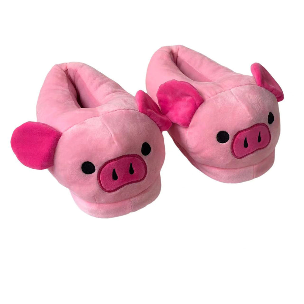 Wholesale Soft Girly Heart Piggy Warm Cotton Slippers