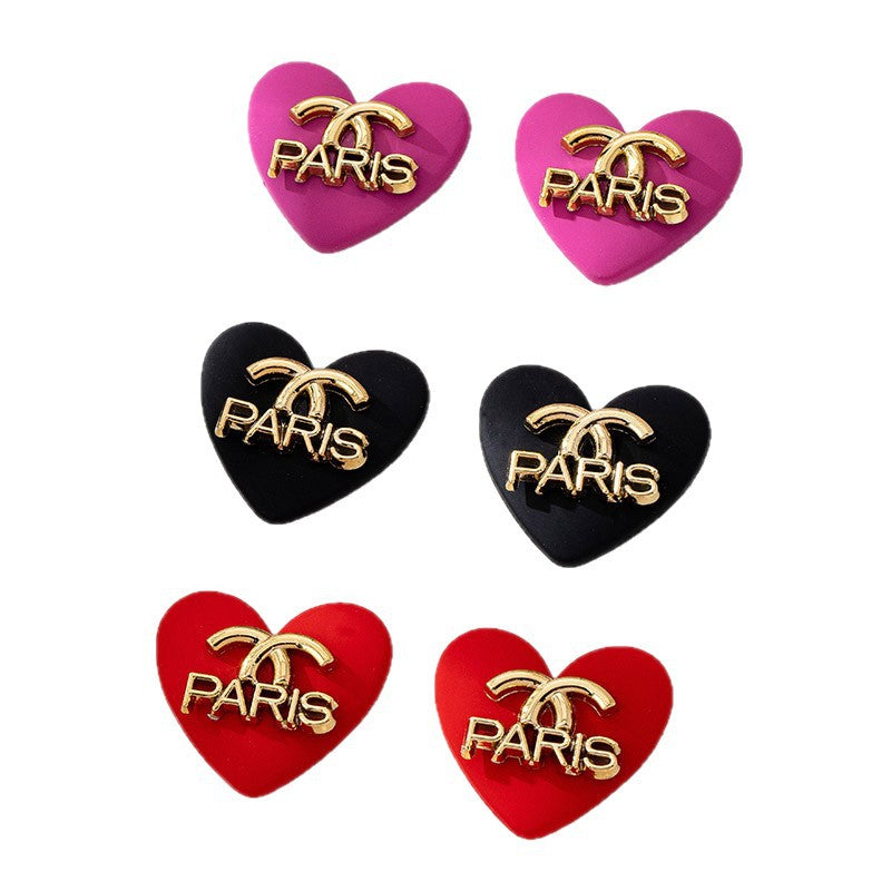 Wholesale Stylish French Retro Geometric Stud Earrings For Women Black Alloy Plated Finish Fashion Jewelry For Boutique Resale