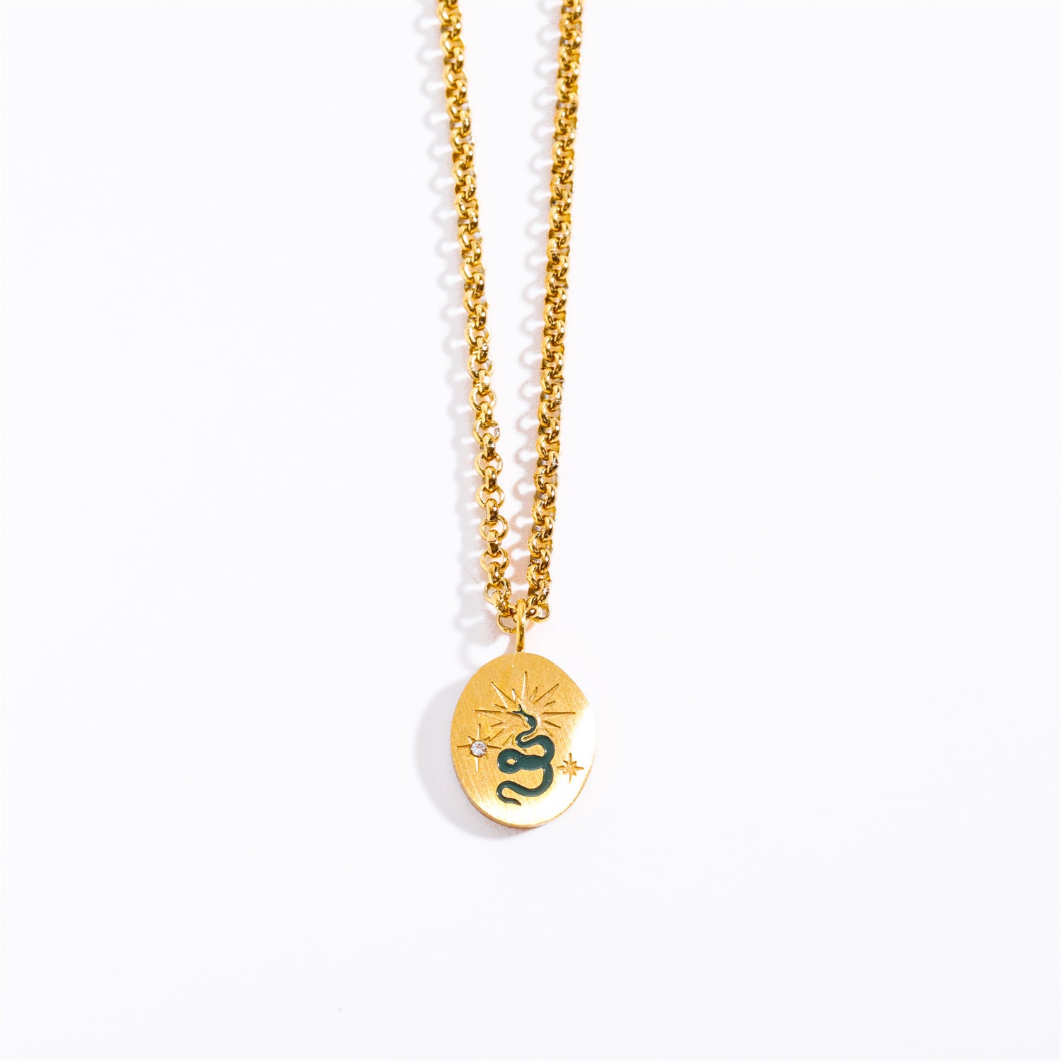 Wholesale Oval Hand-painted Totem Pendants Stainless Steel Necklace