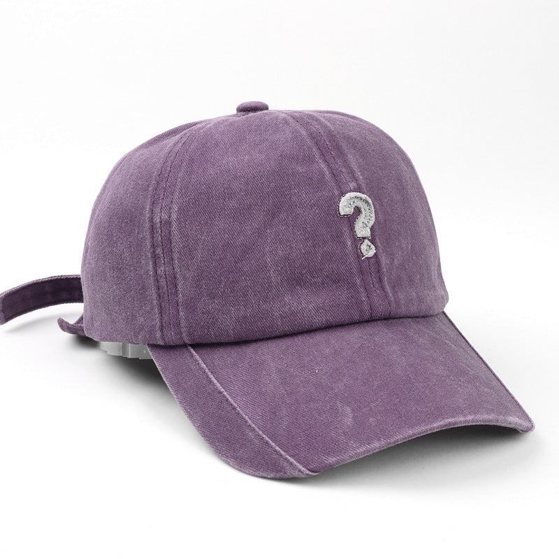 Wholesale Cotton Question mark? Denim Soft Top Curved Brim Baseball Cap