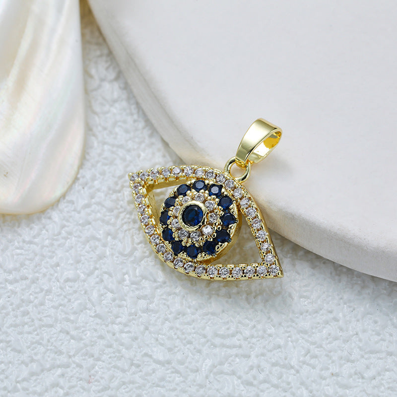 Wholesale Fully Inlaid Zirconia Devil's Eye Necklace DIY Pendant