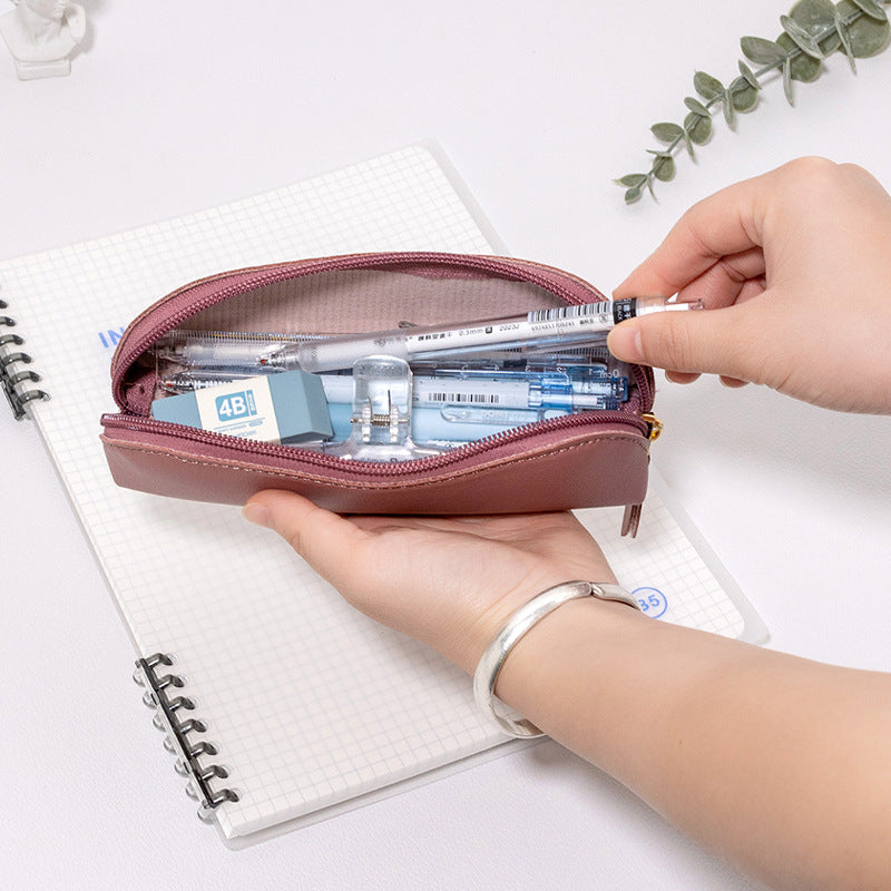 Wholesale College style genuine leather retro leather PU pencil case