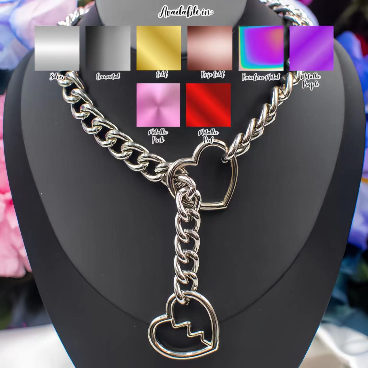 Wholesale Retro Punk Metal Heart Necklace