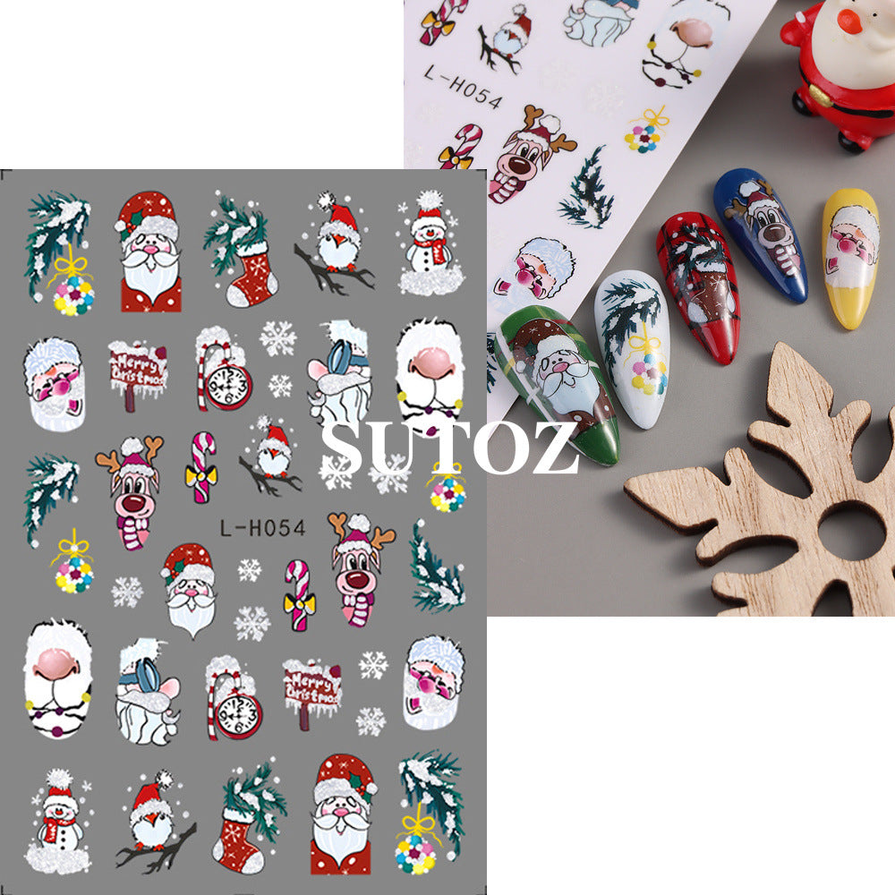Wholesale 3pcs/pack Cartoon 3D Christmas nail art stickers