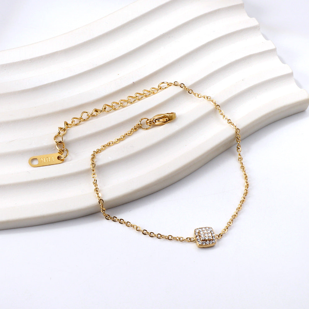 Wholesale Vintage Stainless Steel Circular Geometric Diamond Bracelets