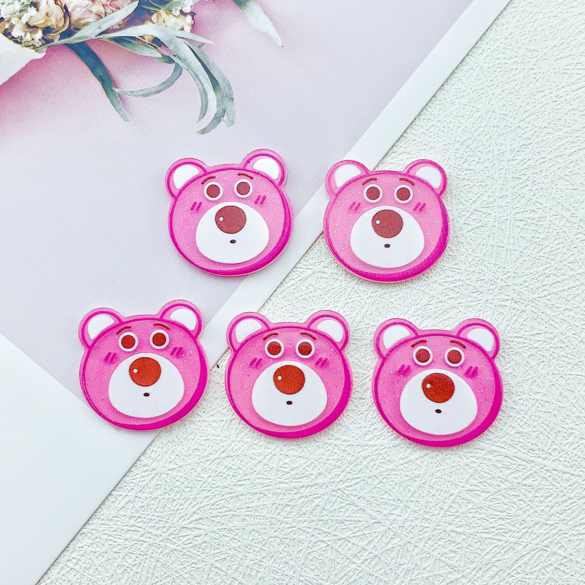 Wholesale 30pcs/ pack Acrylic Cartoon Acrylic Flatback Patch Handmade DIY Accessories