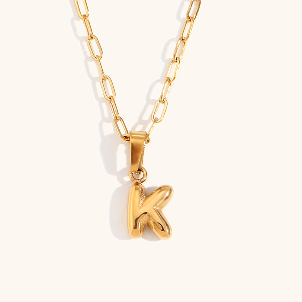 Wholesale Mini Bubble Letter 18K Necklaces