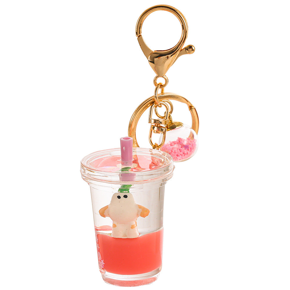 Botellas de leche acrílica al por mayor tazas de té de leche de aguacate llavero