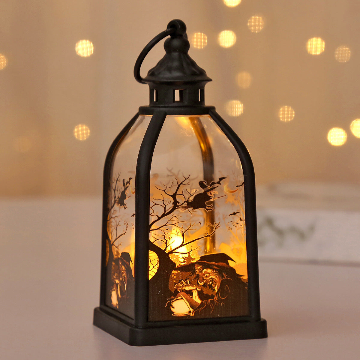 Wholesale Retro  Pumpkin Lantern With Witch Design For Party Bar Decorative Accent