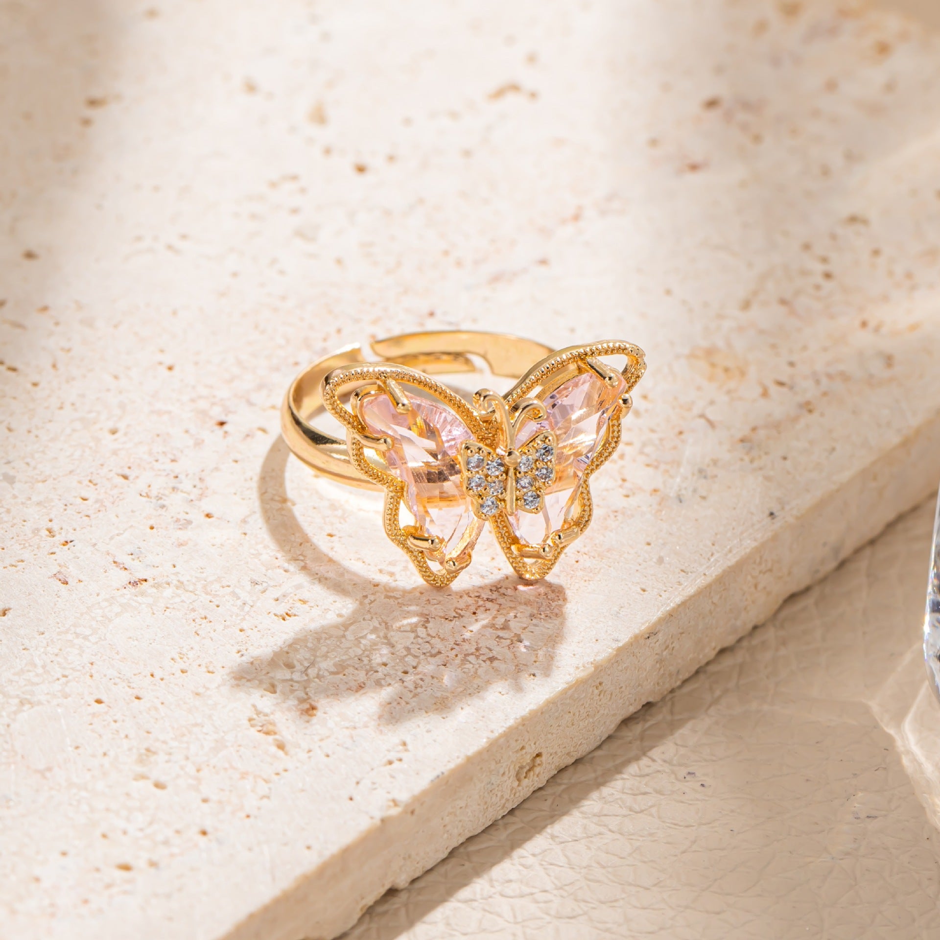 Wholesale Korean Sweet Butterfly Diamond Ring