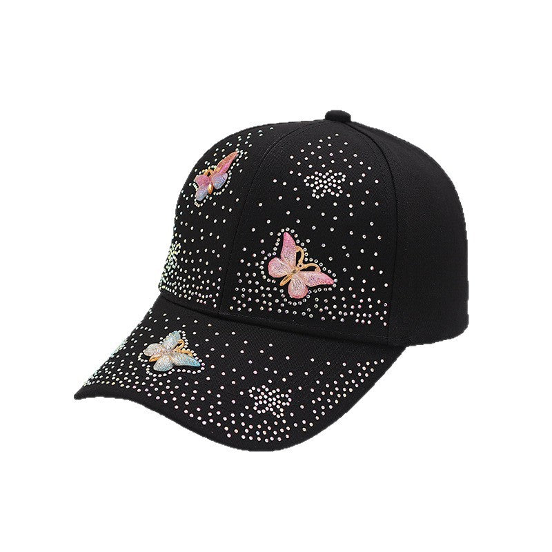 Wholesale Baseball cap butterfly diamond sun hat