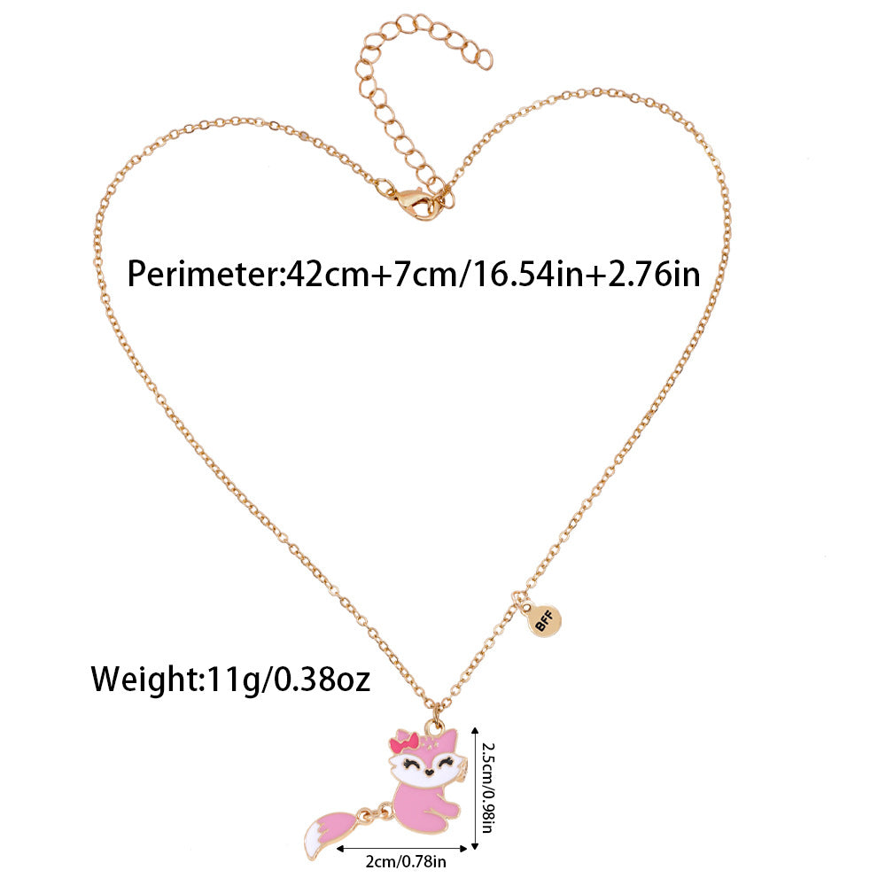 Wholesale Cartoon Animal Fox Best Friend Children' s Necklace