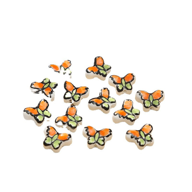 Wholesale 5PCS Butterfly Hand-painted Style Beads