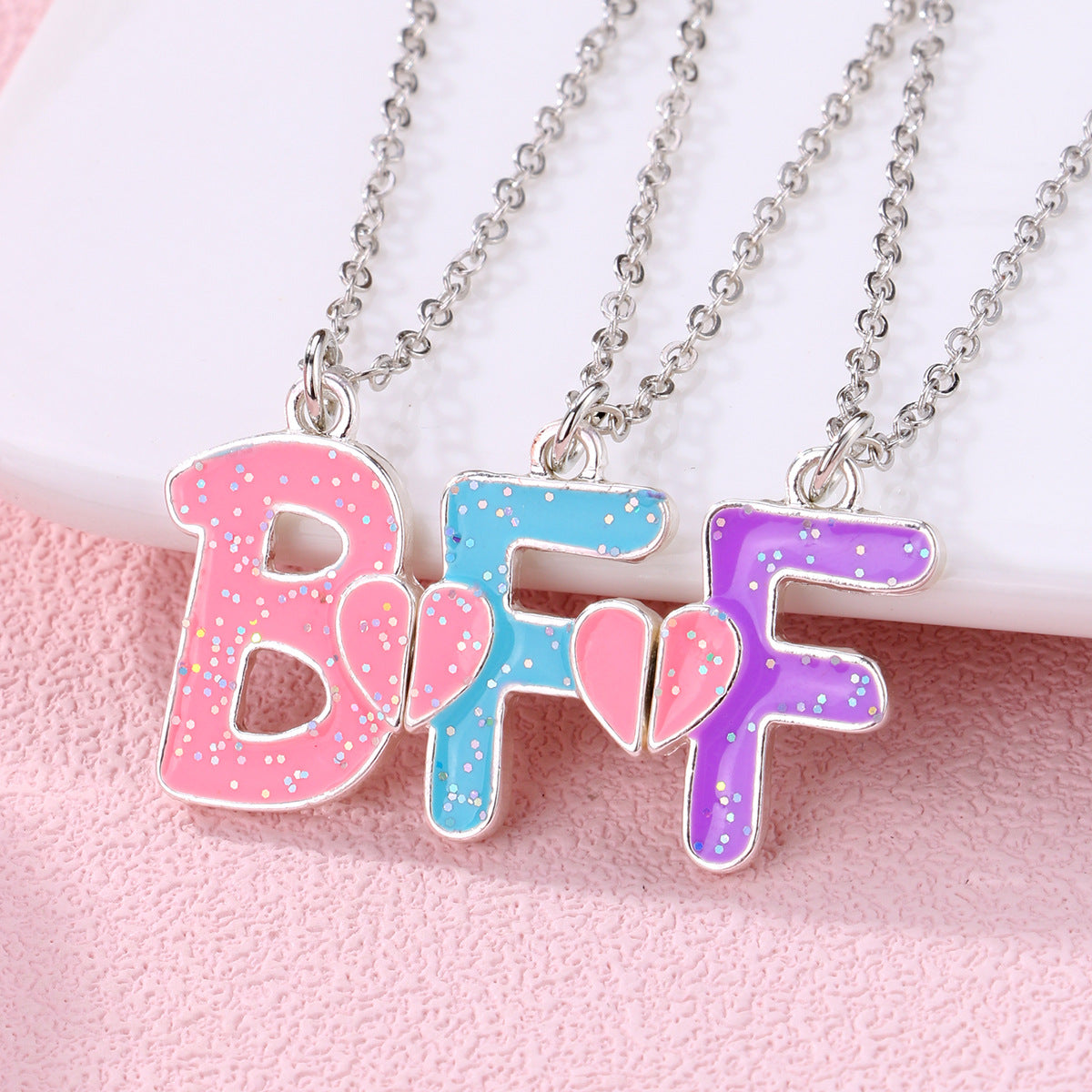 Wholesale BFF necklace simple letter clavicle chain love ing good friend set