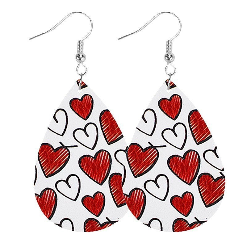 Wholesale Water droplet shaped heart-shaped red lip cute Valentine' s Day acrylic earrings