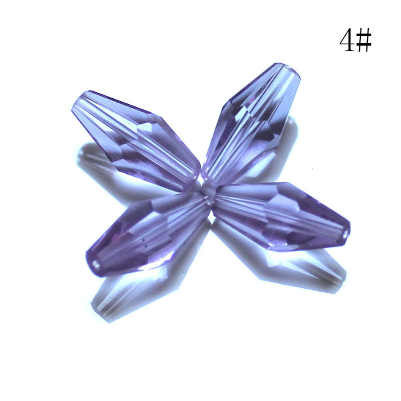 Wholesale 50pcs/pack Crystal Glass Loose Beads Mixed Color Long Rhombus Beads