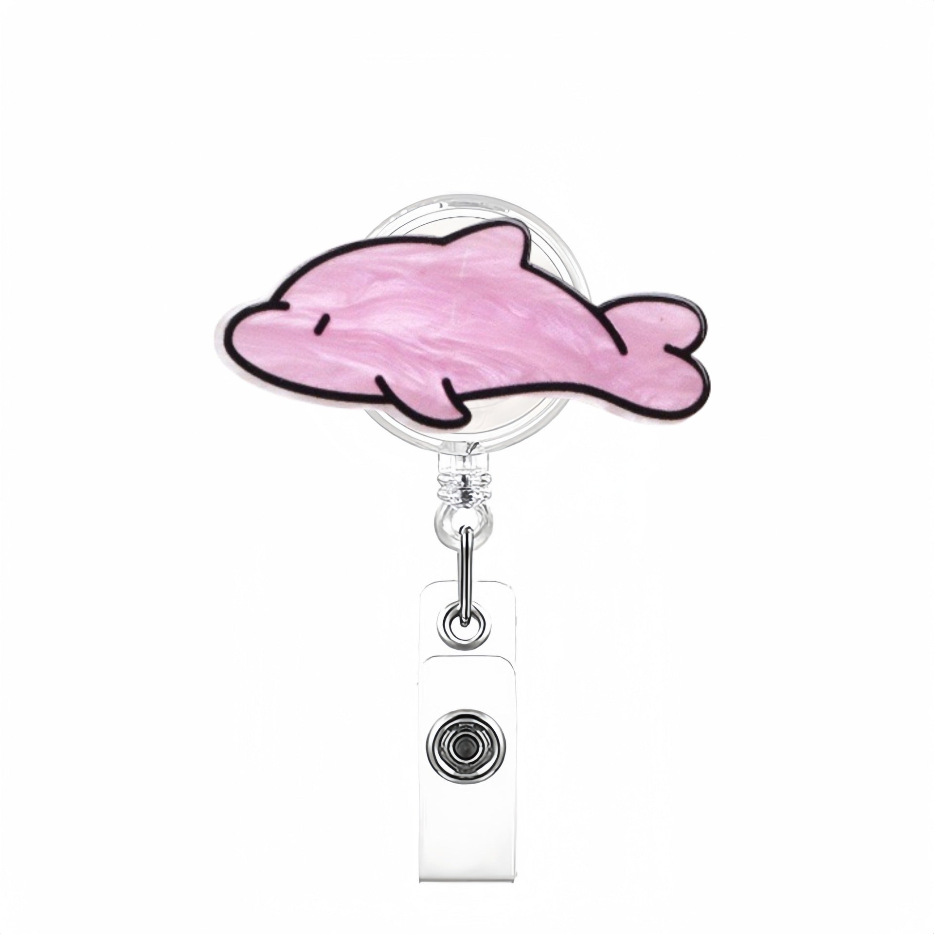 Wholesale Colorful marine animal creative retractable badge clip keychain