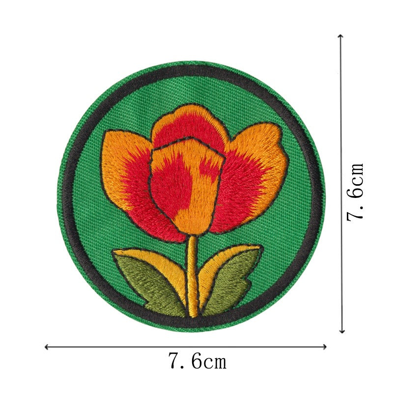 Wholesale Embroidered Patches Set Of 8 Snow Mountain Flower Design DIY Iron On For Backpack Towel Decorative Gift