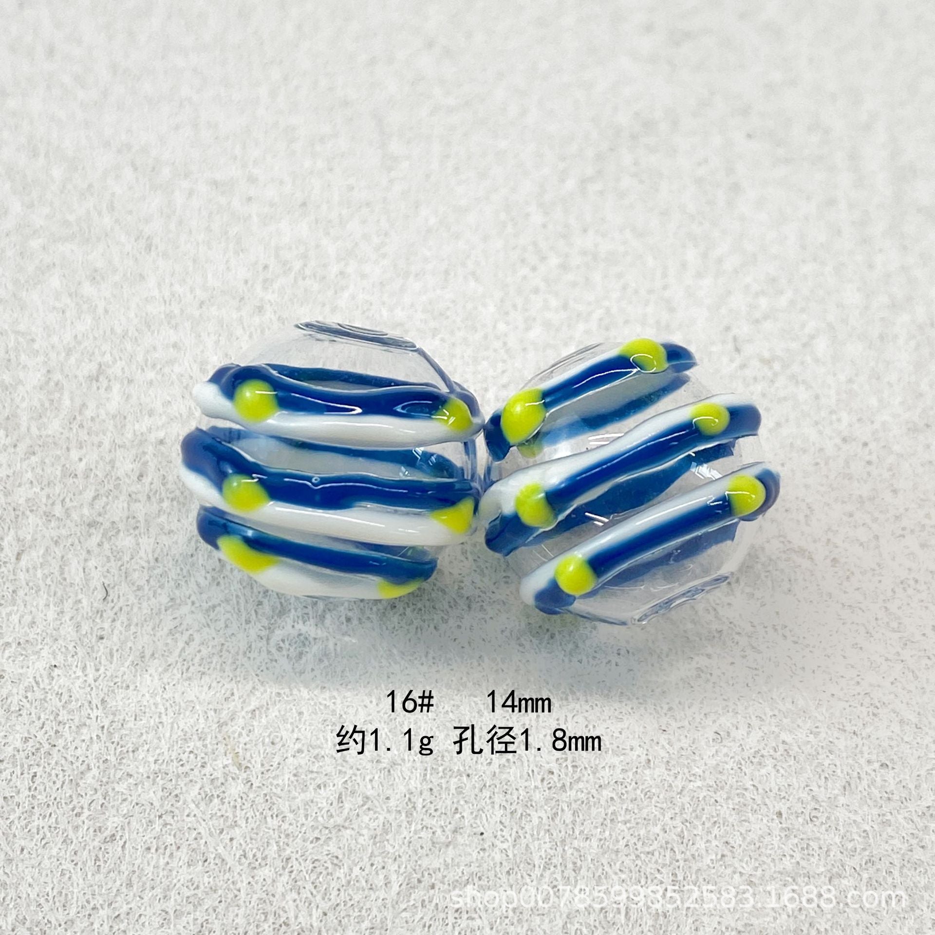 Wholesale 10pcs Transparent hollow glass heart-shaped polka dot hand-painted flower beads