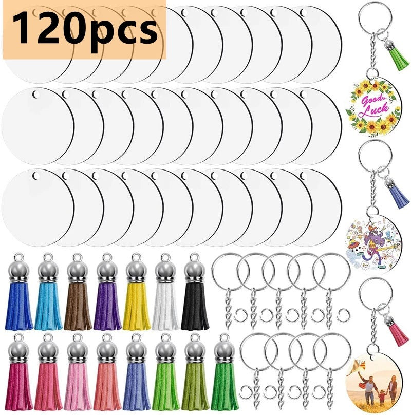 Wholesale 10PCS Creative Tassel Acrylic Keychain