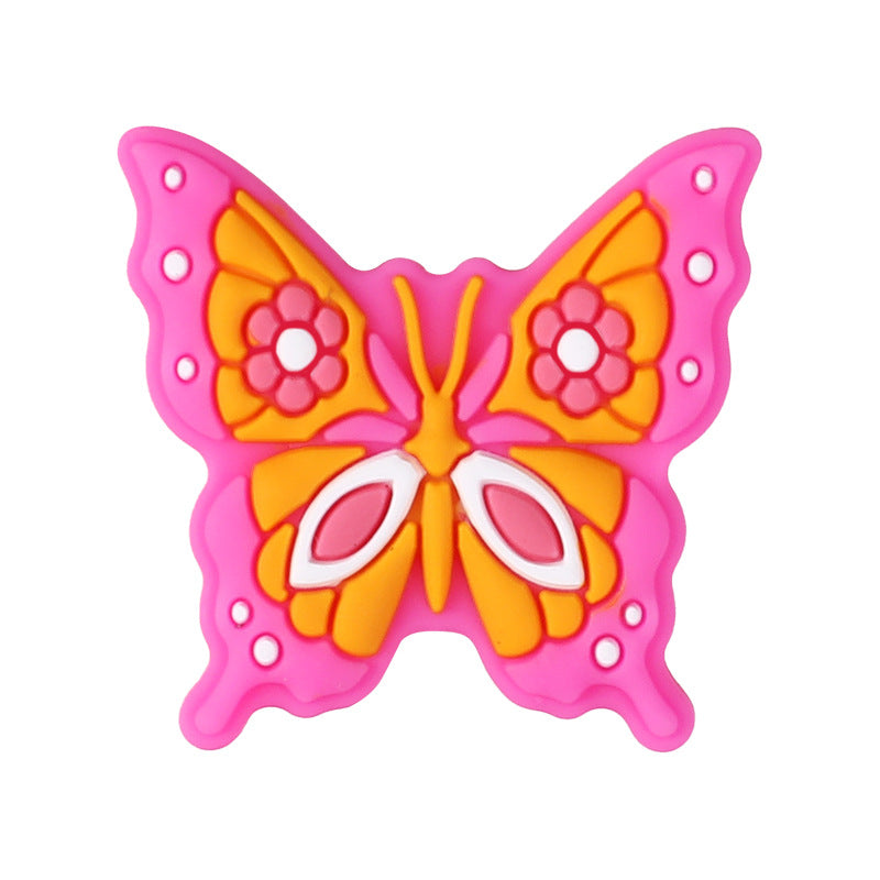 Wholesale 20pcs Two tone Butterfly Silicone Children's Dental Adhesive Anti drop Chain English Letter Silicone Beads