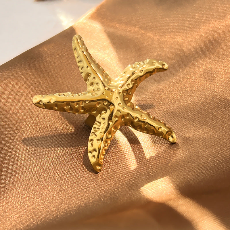 Wholesale Flower Leaf Starfish Stainless Steel Ring for Women