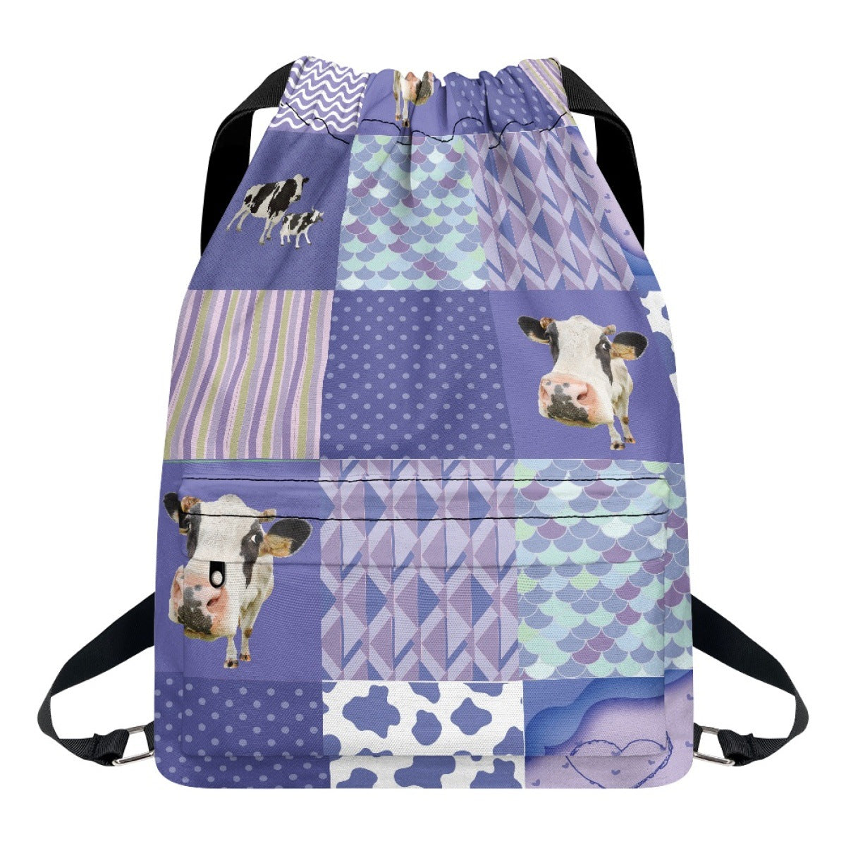 Wholesale Cow Highland Cattle Bunched Canvas Bags