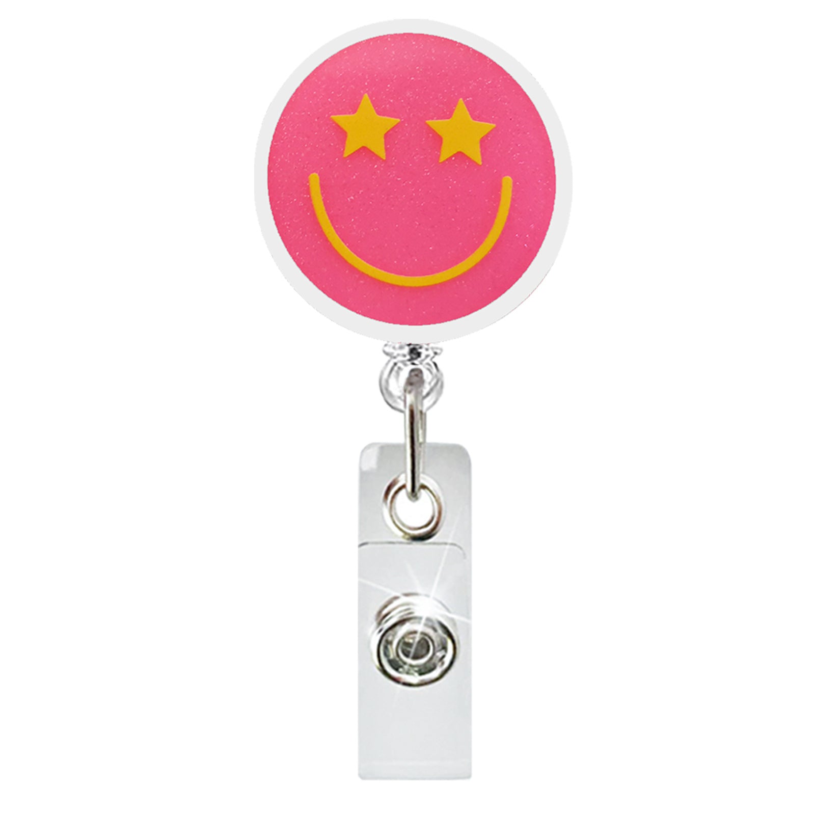 Wholesale Glitter acrylic medical retractable rotating alligator clip easy to pull