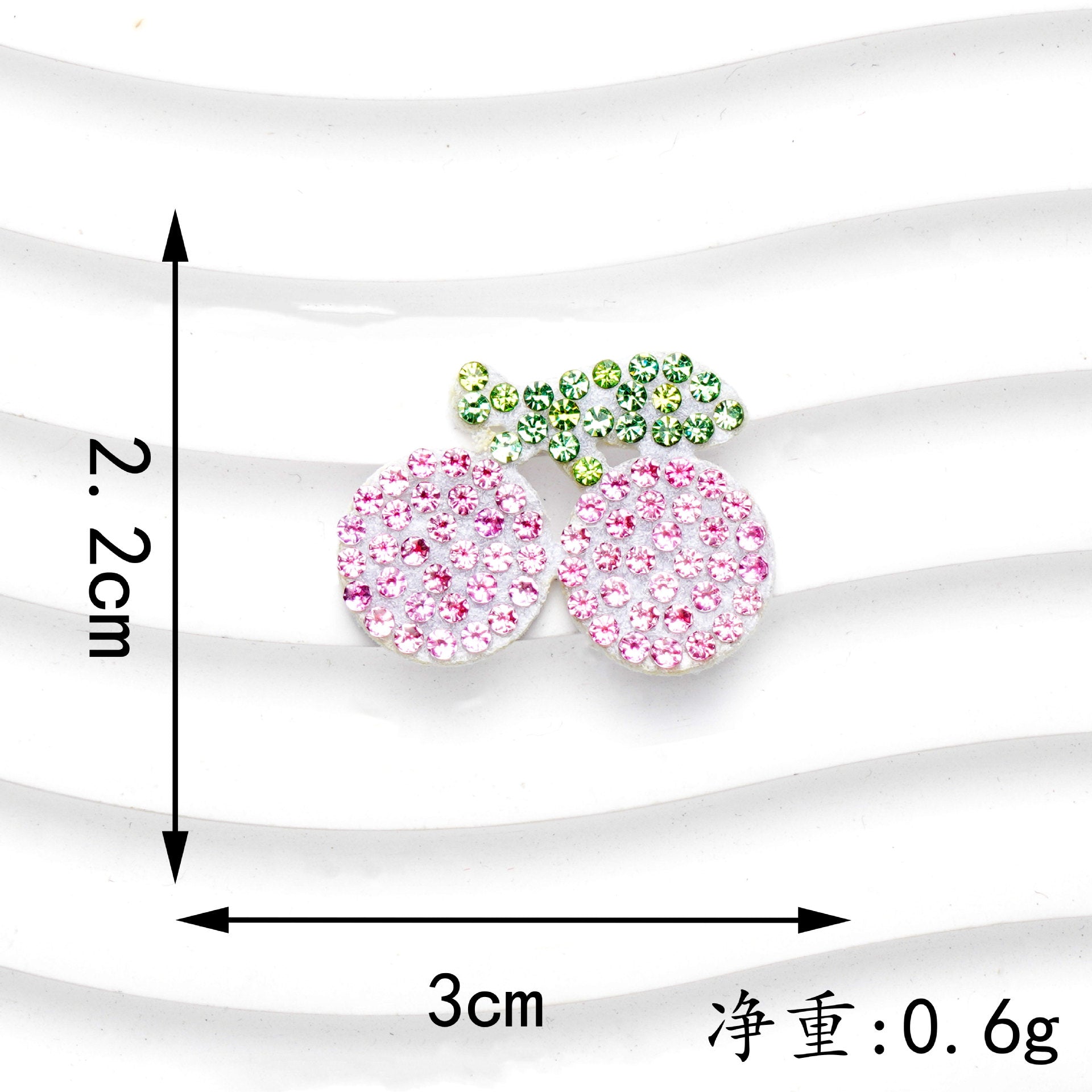 Wholesale Red and pink cherry rhinestone embroidery DIY Patches