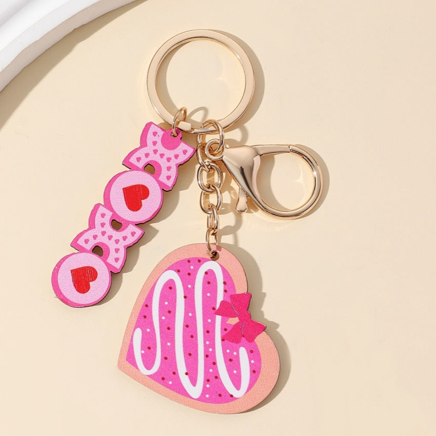 Wholesale Valentine's Day Pink Bow Love Keychain