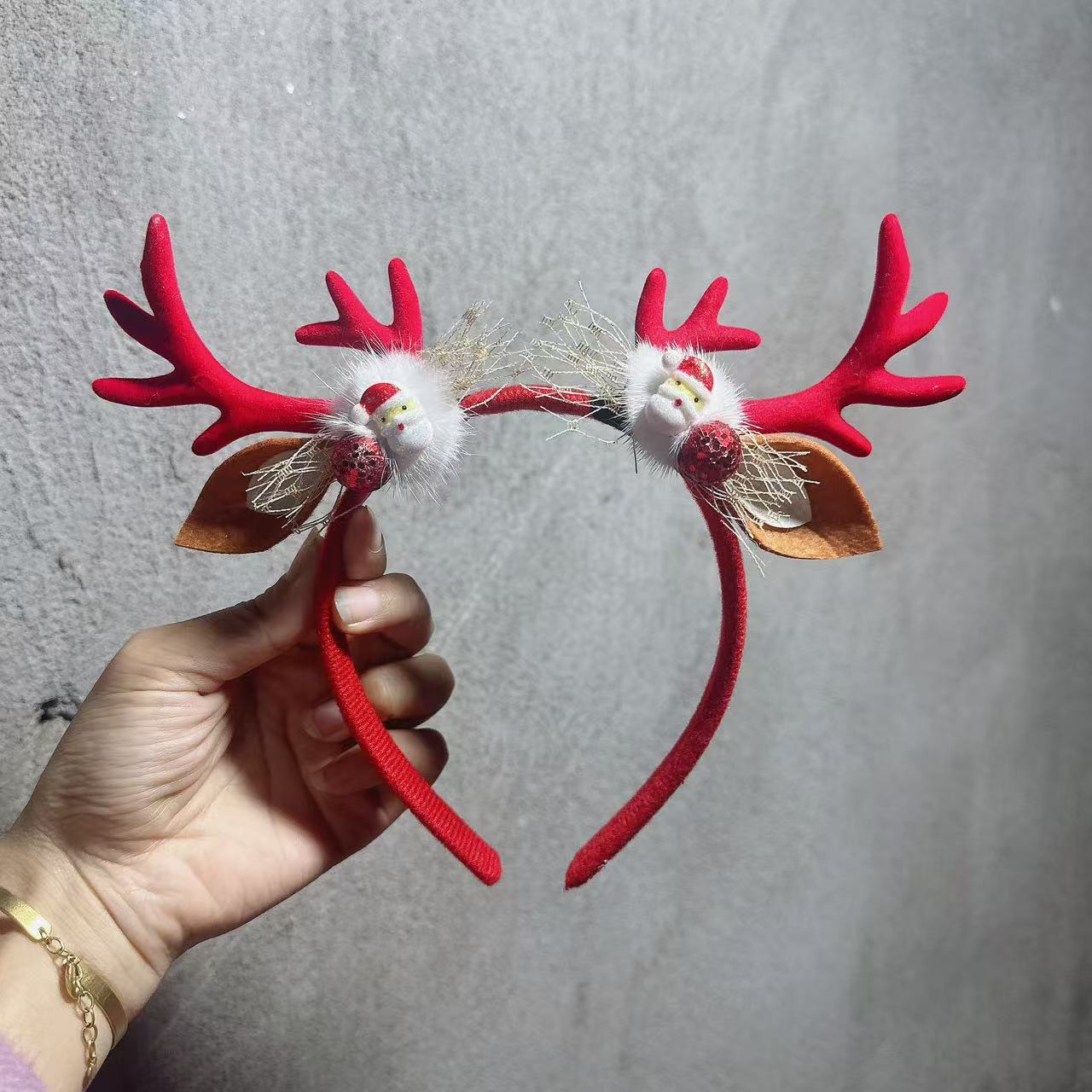 Wholesale New Christmas Hair Band Elk Horn Headwear Aeson Bleu Children's Dress High-end Sense