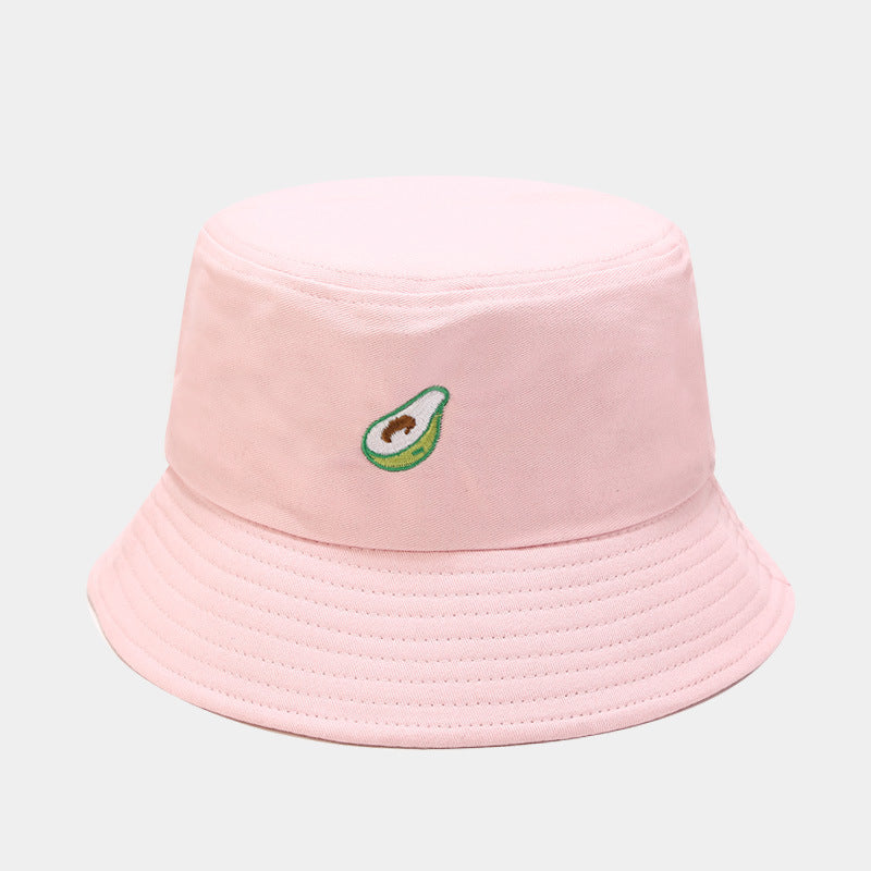 Sombrero de cubo de bordado de aguacate de poliéster al por mayor