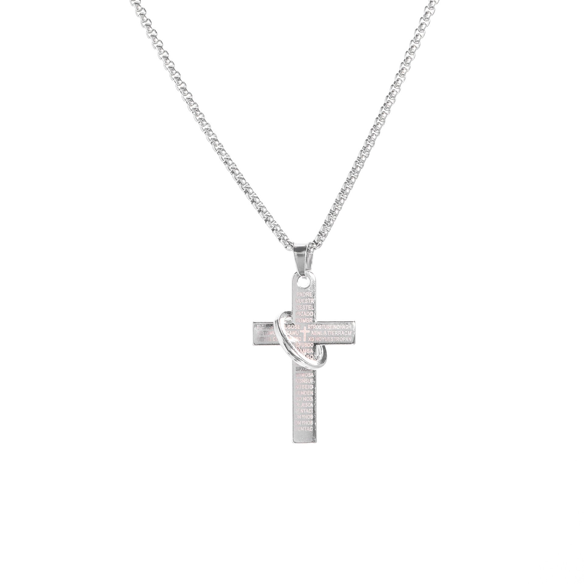 Wholesale Cross Titanium Steel Couple Alloy Pendant Necklaces