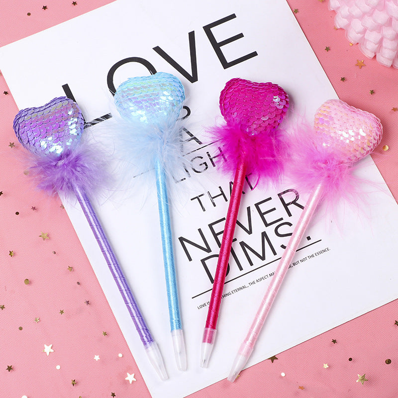 Wholesale Pens 12pcs Love Shining Plastic Ballpoint Pen