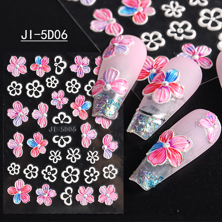 Wholesale 3pcs 5D nail art stickers
