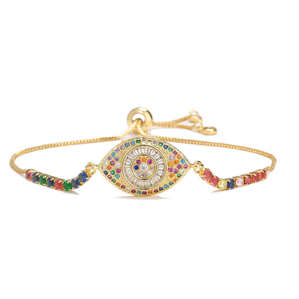 Wholesale Zircon Eye Copper Bracelet