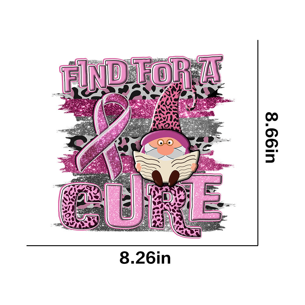 Wholesale Pink ribbon letter lip pattern UV DTF Ready to Press Transfers Wraps