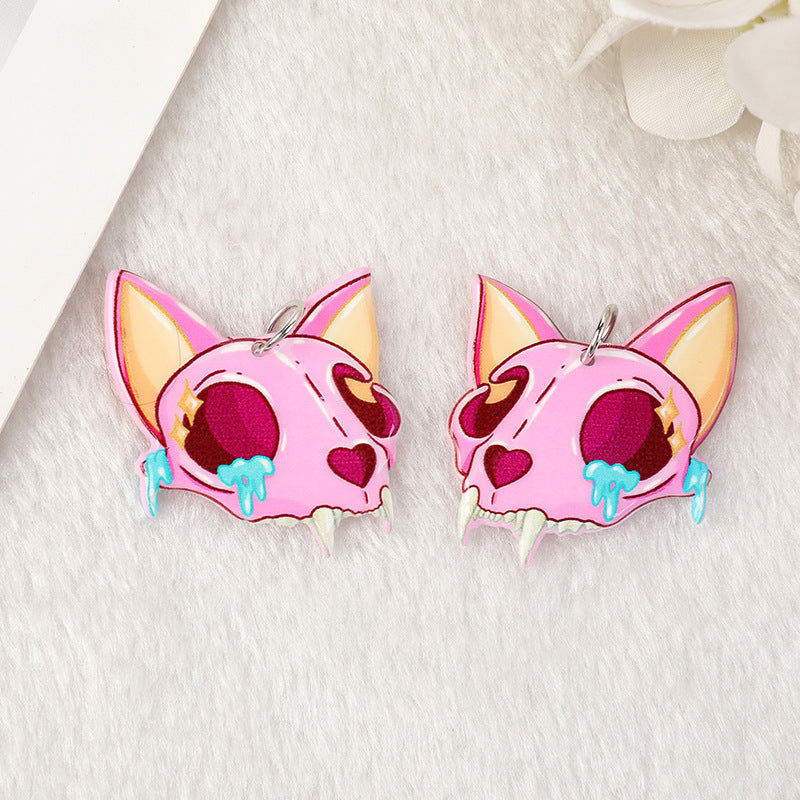 Al por mayor 10pcs acrílico Halloween Cat Claw Cat Pendientes de bricolaje Accesorios