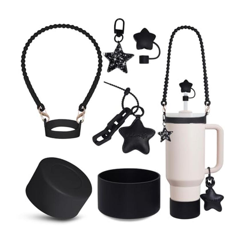 Wholesale Black Cup Set Cross Keychain 40oz Cup Accessories Set