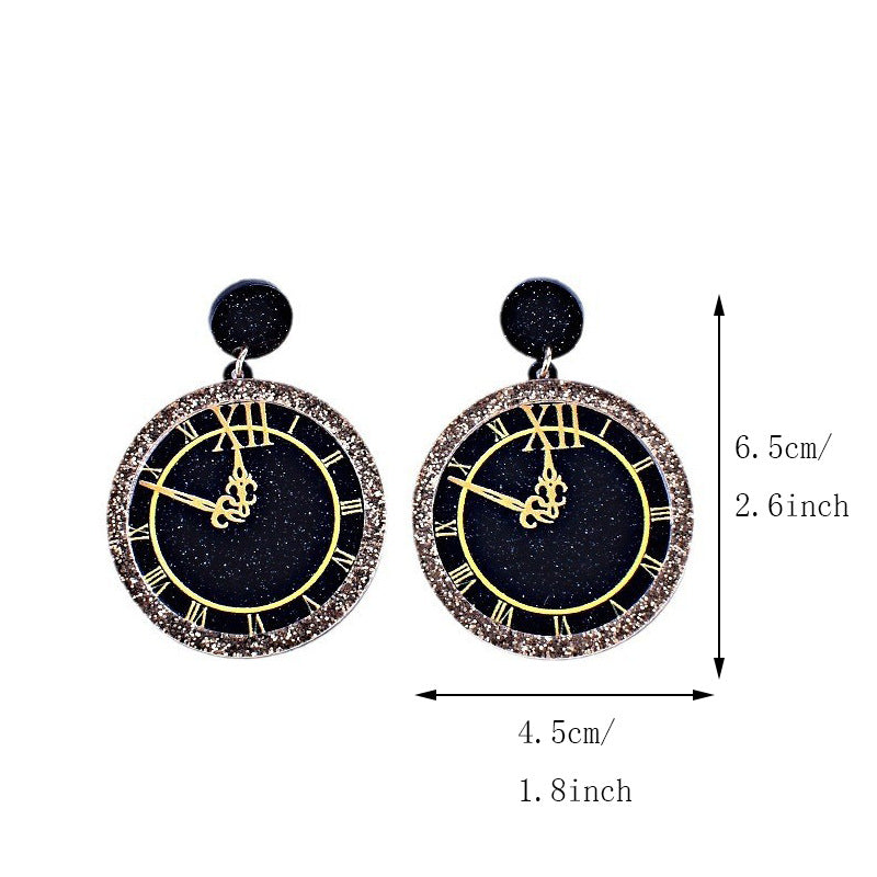 Wholesale Happy New Year Pocket Watch Earrings