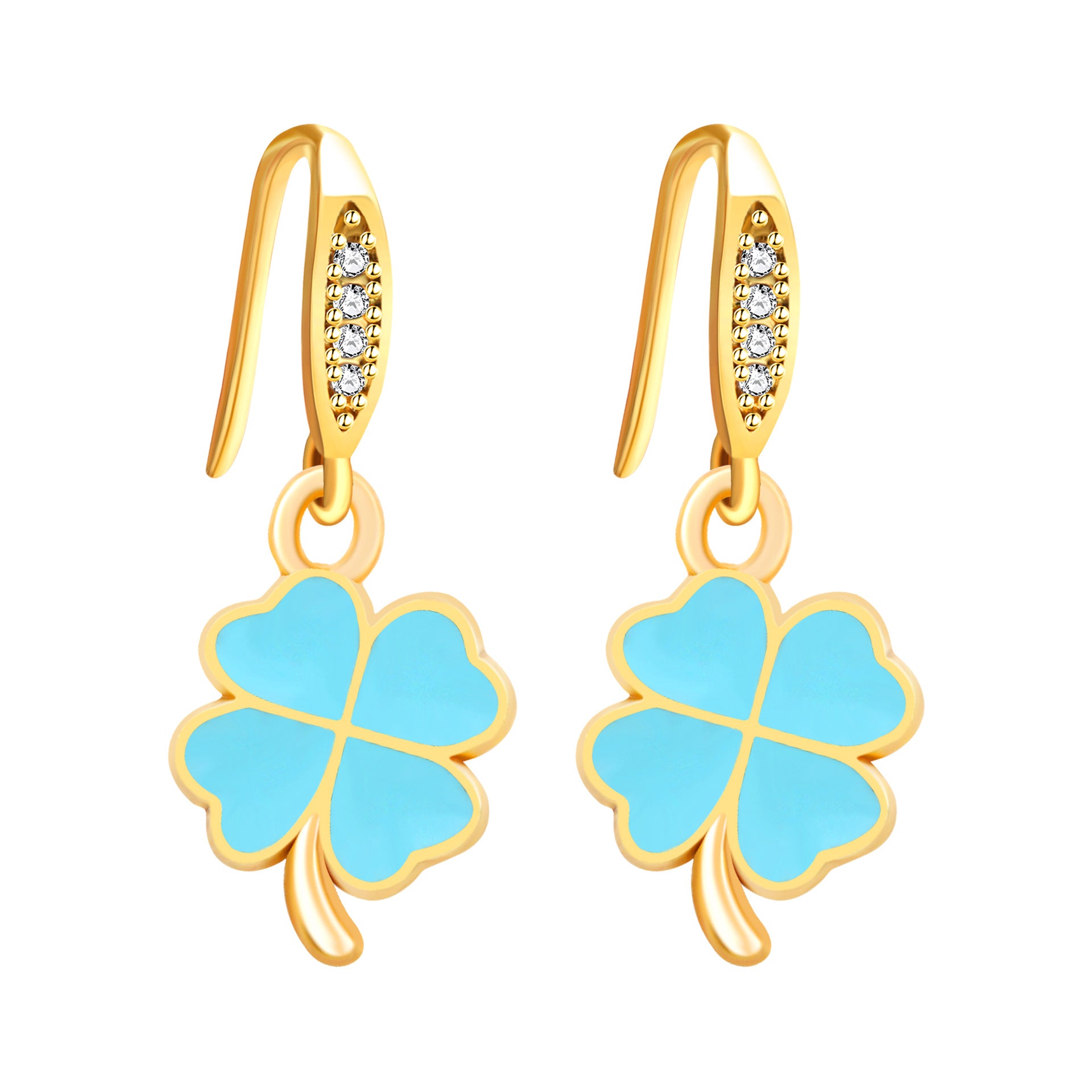 Wholesale St.  Patrick' s Day rainbow hat shamrock four-leaf clover earrings