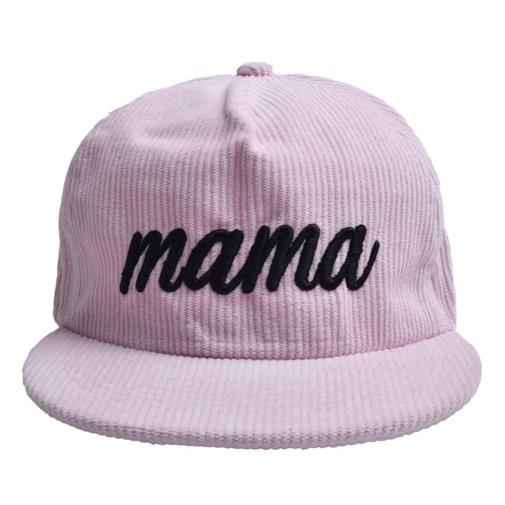 Wholesale Flat Brim Corduroy MAMA Baseball Cap