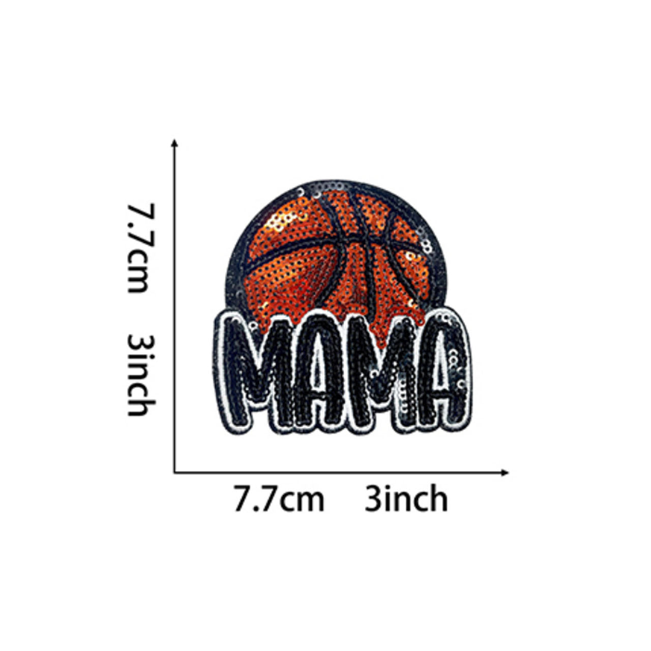 Wholesale Basketball Embroidered Sequin Patch Iron On DIY Fashion Accessory